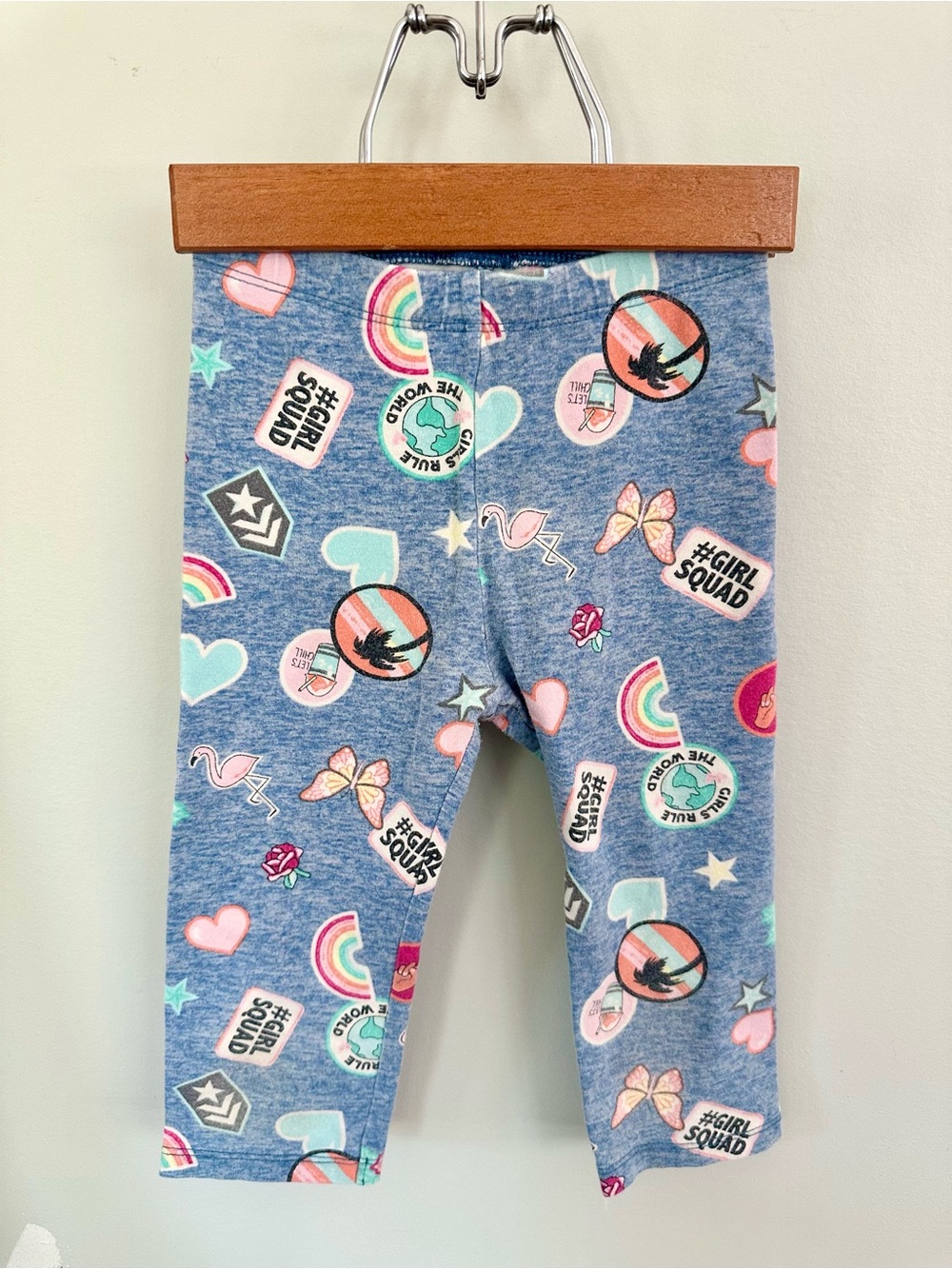 The Children’s Place Girls Blue Sticker Print Capri Leggings 4T #GirlSquad